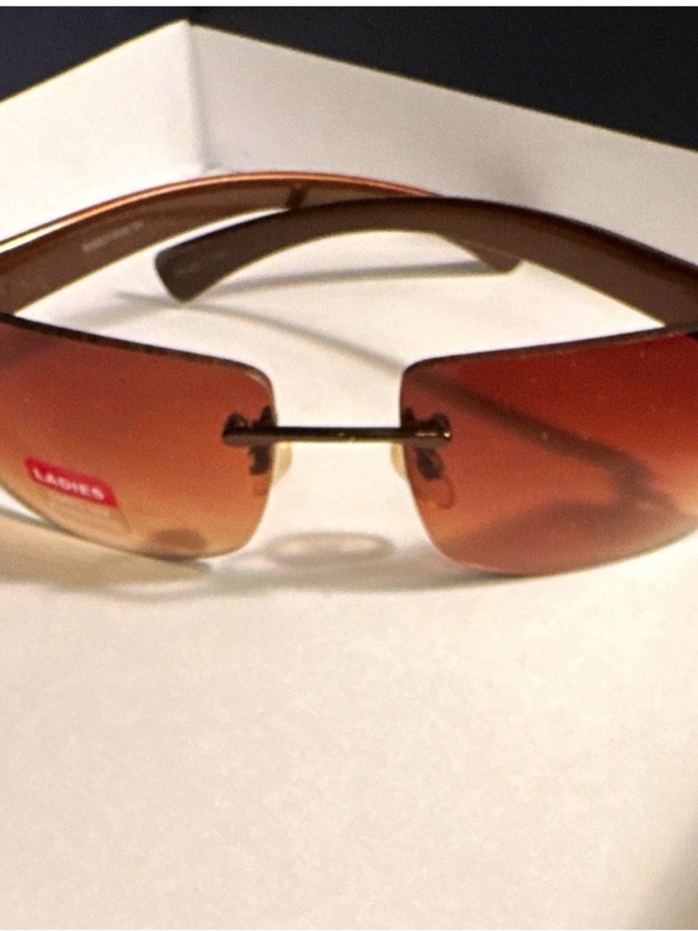Men's Rimless Sunglasses with Brown Gradient Lenses